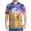 Purple Cloud Pyramid Print Men's Polo Shirt