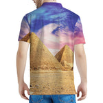 Purple Cloud Pyramid Print Men's Polo Shirt