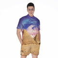 Purple Cloud Pyramid Print Men's Romper