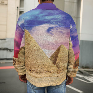 Purple Cloud Pyramid Print Men's Shirt Jacket