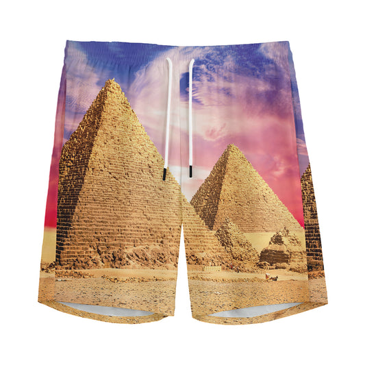 Purple Cloud Pyramid Print Men's Sports Shorts