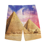 Purple Cloud Pyramid Print Men's Sports Shorts