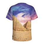 Purple Cloud Pyramid Print Men's Sports T-Shirt