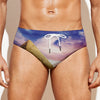 Purple Cloud Pyramid Print Men's Swim Briefs