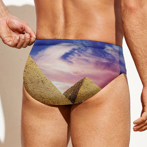 Purple Cloud Pyramid Print Men's Swim Briefs