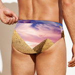 Purple Cloud Pyramid Print Men's Swim Briefs