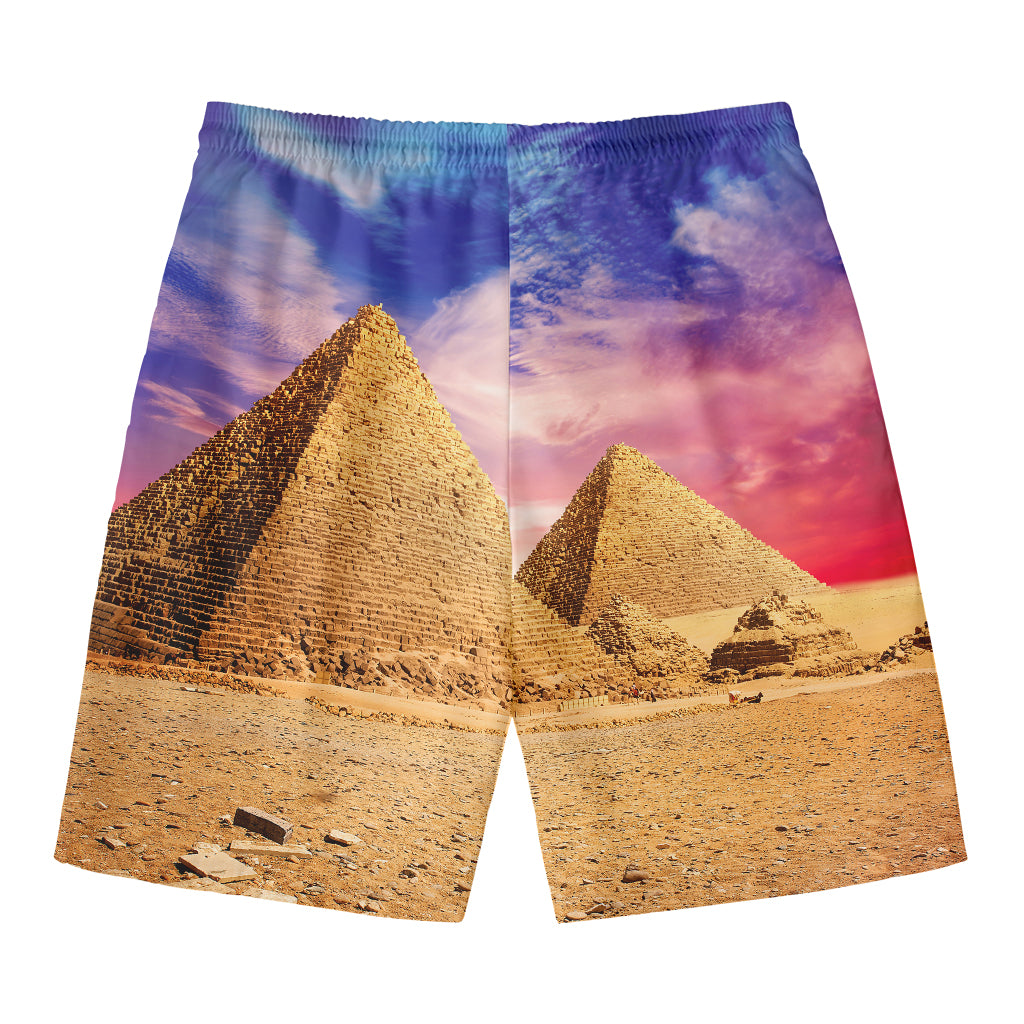 Purple Cloud Pyramid Print Men's Swim Trunks