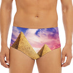 Purple Cloud Pyramid Print Men's Triangle Swim Briefs