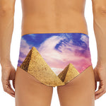 Purple Cloud Pyramid Print Men's Triangle Swim Briefs