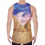 Purple Cloud Pyramid Print Men's Velvet Tank Top