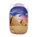 Purple Cloud Pyramid Print Mesh Laundry Hamper