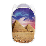 Purple Cloud Pyramid Print Mesh Laundry Hamper