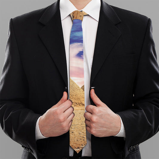 Purple Cloud Pyramid Print Necktie
