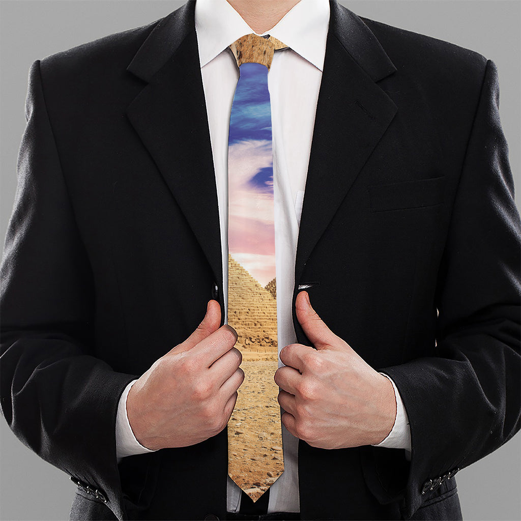 Purple Cloud Pyramid Print Necktie