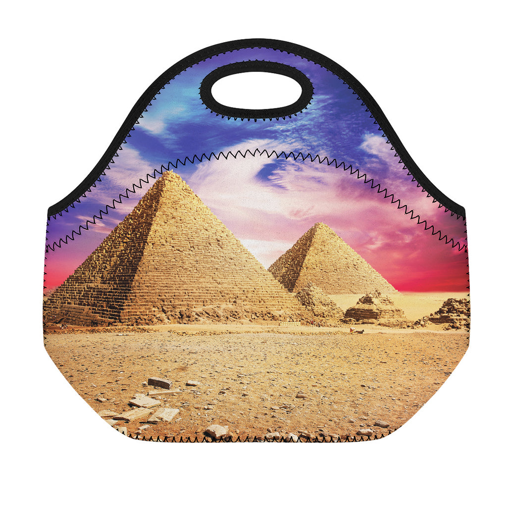 Purple Cloud Pyramid Print Neoprene Lunch Bag