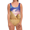 Purple Cloud Pyramid Print One Piece Swimsuit