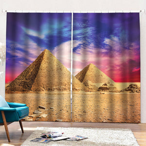 Purple Cloud Pyramid Print Pencil Pleat Curtains