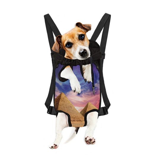 Purple Cloud Pyramid Print Pet Carrier Backpack