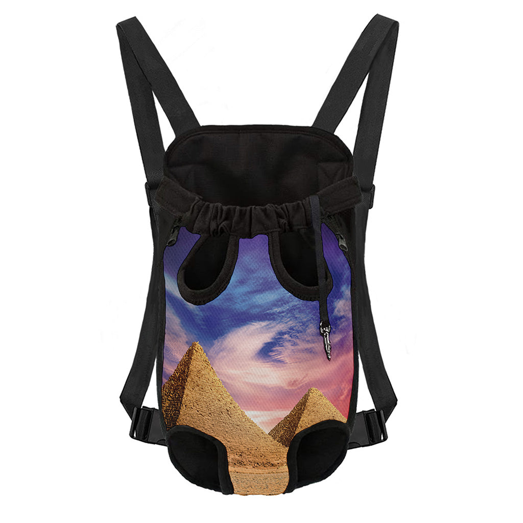 Purple Cloud Pyramid Print Pet Carrier Backpack