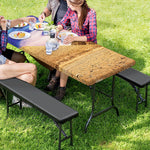 Purple Cloud Pyramid Print Picnic Table Cover