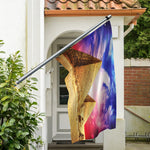 Purple Cloud Pyramid Print Polyester Flag