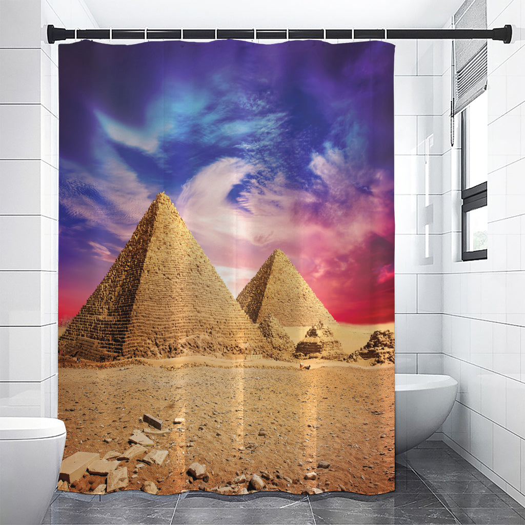 Purple Cloud Pyramid Print Premium Shower Curtain