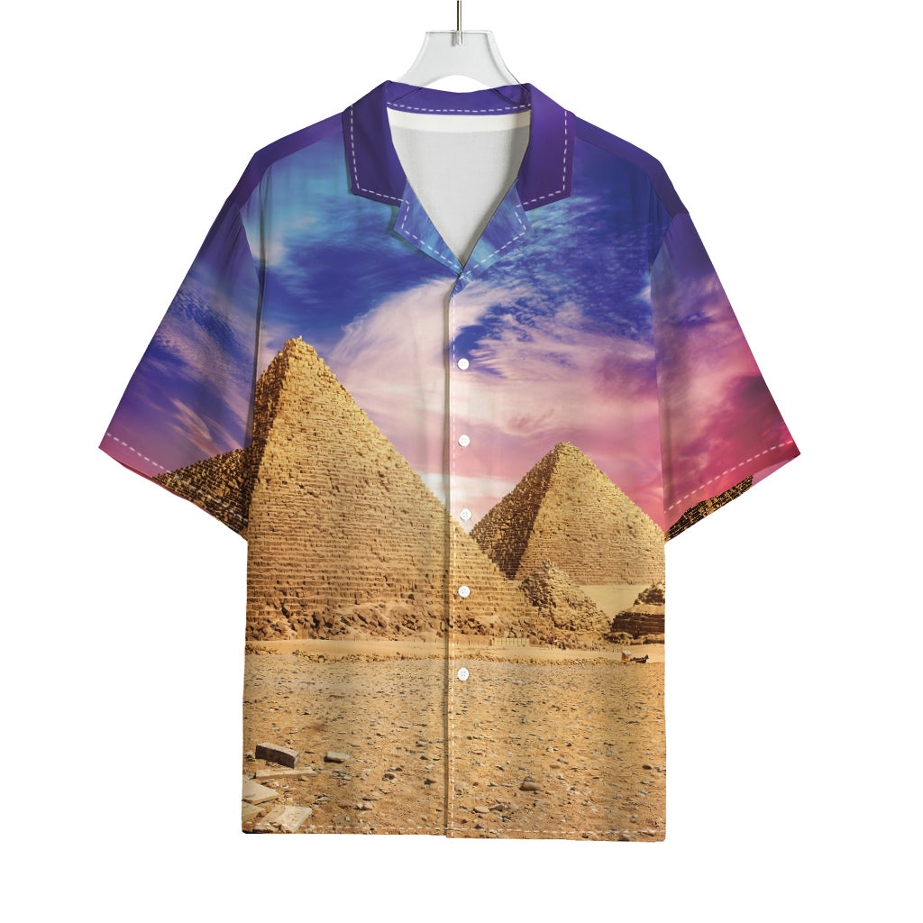 Purple Cloud Pyramid Print Rayon Hawaiian Shirt