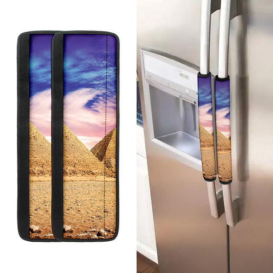 Purple Cloud Pyramid Print Refrigerator Handle Covers