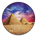 Purple Cloud Pyramid Print Round Floor Mat