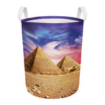 Purple Cloud Pyramid Print Round Laundry Basket
