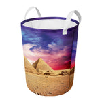 Purple Cloud Pyramid Print Round Laundry Basket