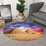 Purple Cloud Pyramid Print Round Rug