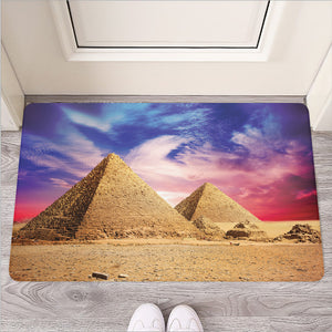 Purple Cloud Pyramid Print Rubber Doormat