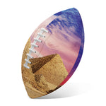 Purple Cloud Pyramid Print Rugby Ball