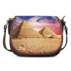 Purple Cloud Pyramid Print Saddle Bag