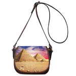 Purple Cloud Pyramid Print Saddle Bag