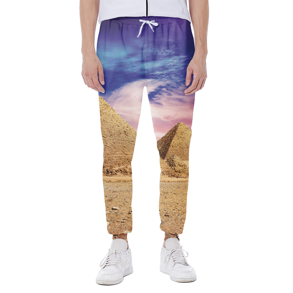 Purple Cloud Pyramid Print Scuba Joggers