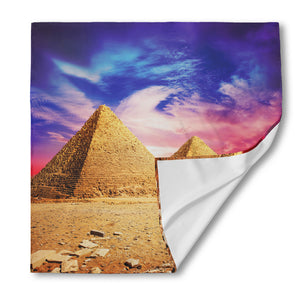 Purple Cloud Pyramid Print Silk Bandana