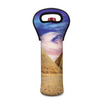 Purple Cloud Pyramid Print Single Neoprene Wine Tote