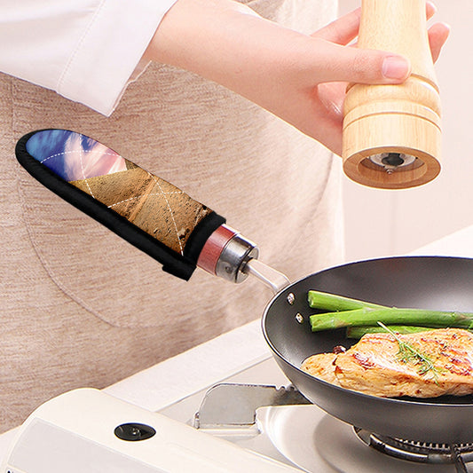 Purple Cloud Pyramid Print Skillet Handle Cover