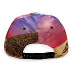 Purple Cloud Pyramid Print Snapback Cap