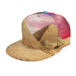 Purple Cloud Pyramid Print Snapback Cap