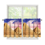 Purple Cloud Pyramid Print Tier Curtains