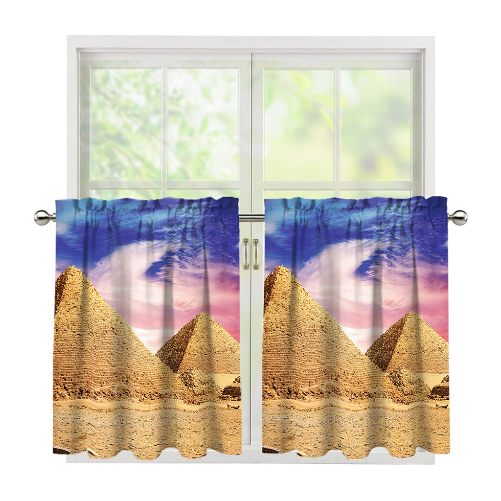 Purple Cloud Pyramid Print Tier Curtains