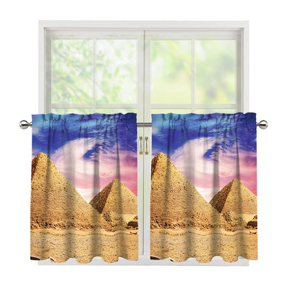 Purple Cloud Pyramid Print Tier Curtains