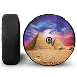 Purple Cloud Pyramid Print Tire Cover With Camera Hole