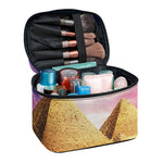 Purple Cloud Pyramid Print Travel Makeup Bag