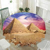 Purple Cloud Pyramid Print Waterproof Round Tablecloth