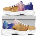 Purple Cloud Pyramid Print White Chunky Shoes