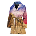 Purple Cloud Pyramid Print Women's Bathrobe